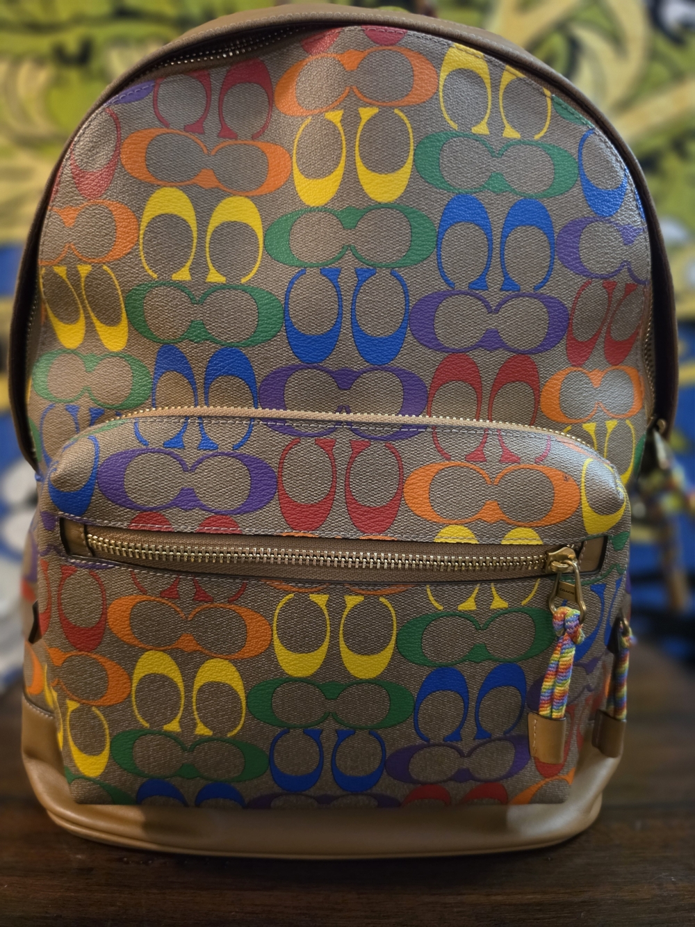 🌈Coach Multicolor Signature Canvas Backpack⭐️ - Picture 2 of 5